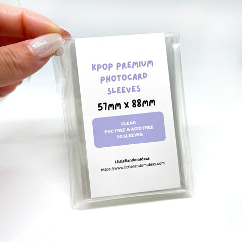 Kpop Premium Photocard Sleeves - 57mm x 88mm (Purple Label)