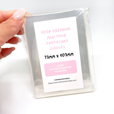 Kpop Premium Mini Tour Photocard Sleeves - 73mm x 103mm (Pink Label)