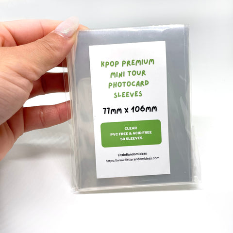 Kpop Premium Mini Tour Photocard Sleeves - 77mm x 106mm (Green Label) - Double Sleeving