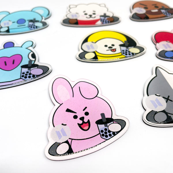 BT21 Inspired Fridge Magnets Army Bubble Tea