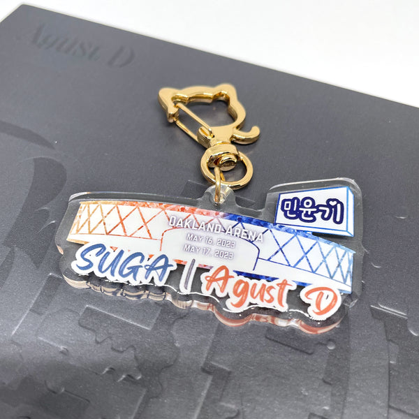 Suga | Agust D Inspired Oakland Concert 2023 Keychain with Cat Clasp