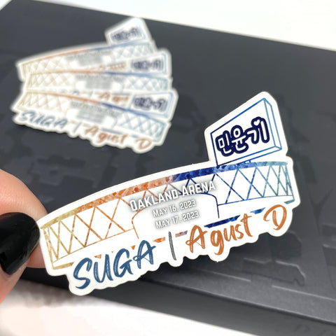 Suga | Agust D Inspired Oakland Concert 2023 Vinyl Sticker