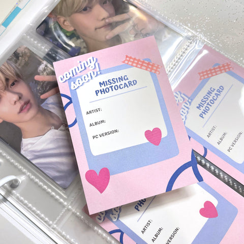 Kpop Photocard Binder Fillers - Pack of 10 - V2 Pink Hearts