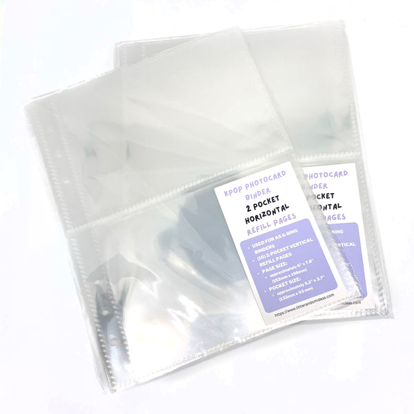 Refill Pages for A5 Binder - 2 Pocket Horizontal - Pack of 10