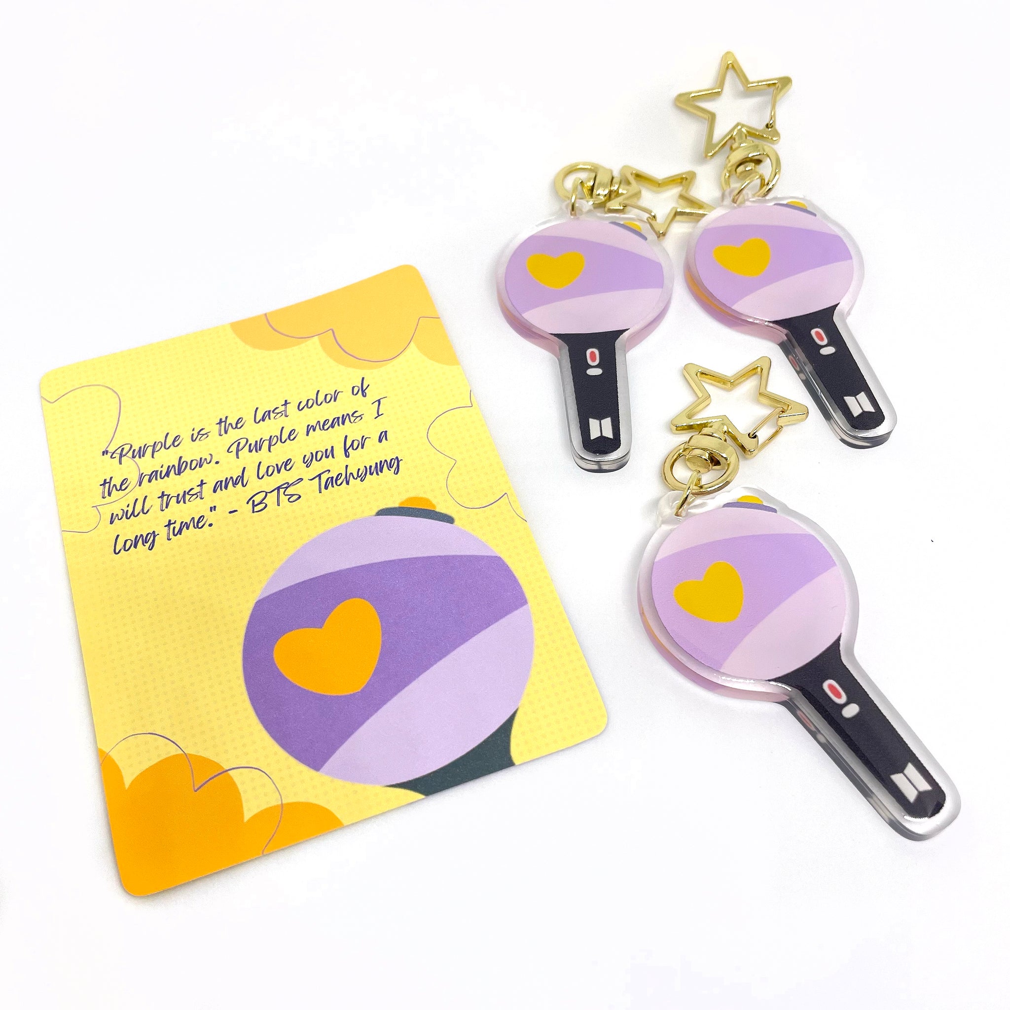 BTS Inspired Army Love Keychain with Star Clasp