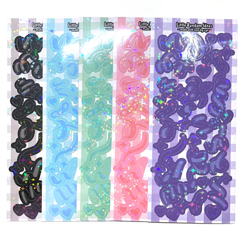 Deco Sticker Bundle - Holographic Confetti - Whole Set of 5