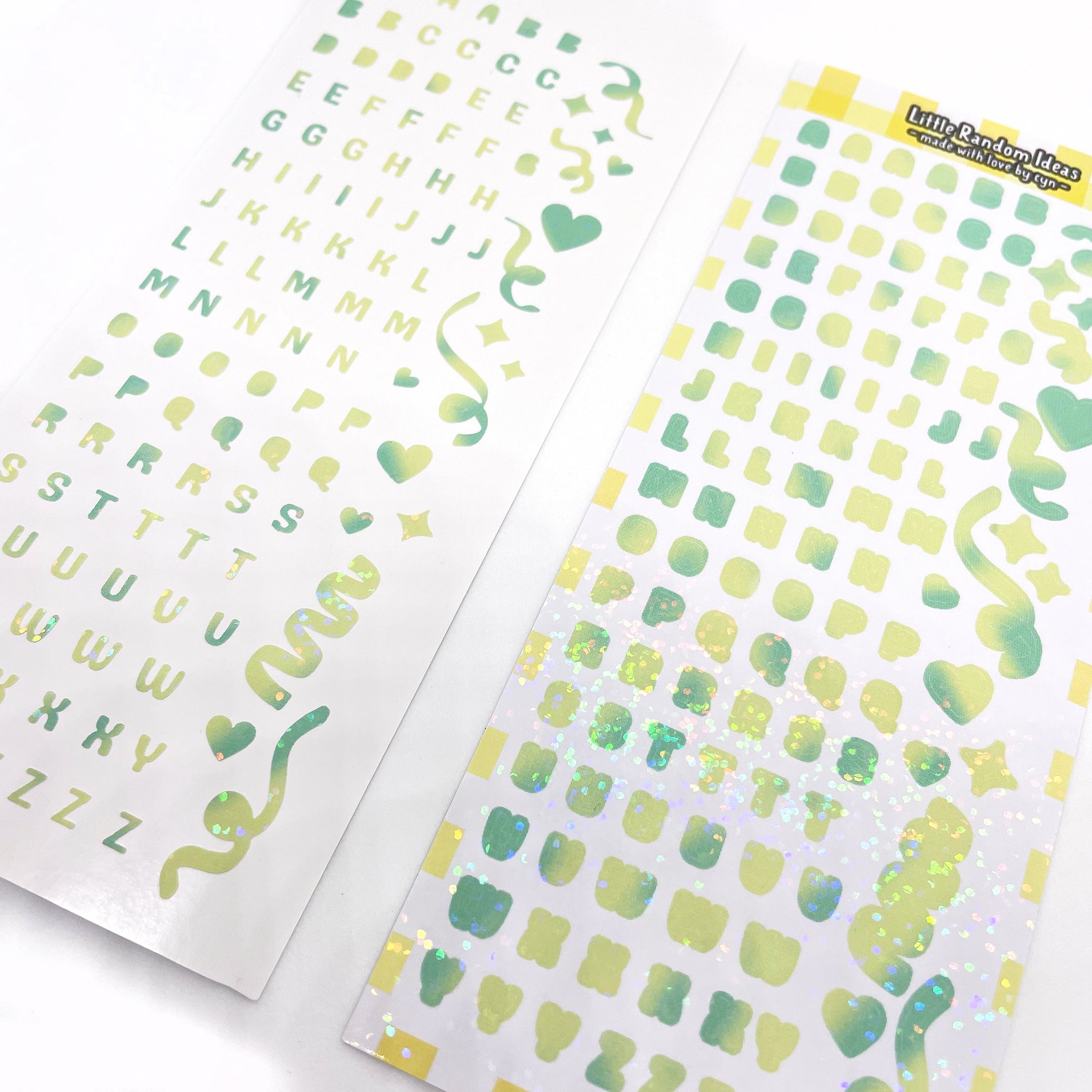 Holographic Alphabet Letter Deco Sticker Sheet - Yellow