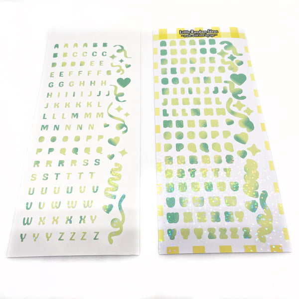 Holographic Alphabet Letter Deco Sticker Sheet - Yellow