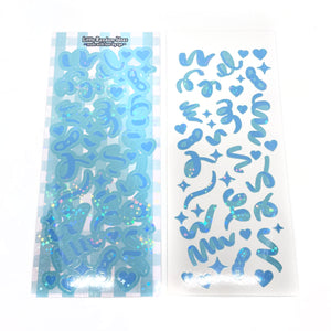 Deco Sticker Sheet - Holographic Confetti - Blue