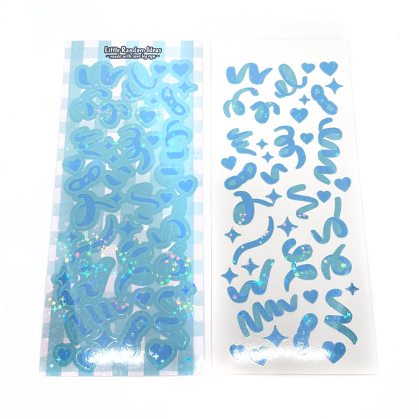 Deco Sticker Sheet - Holographic Confetti - Blue