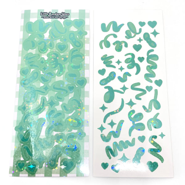 Deco Sticker Sheet - Holographic Confetti - Green