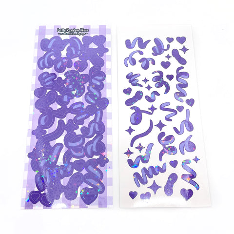 Deco Sticker Sheet - Holographic Confetti - Purple