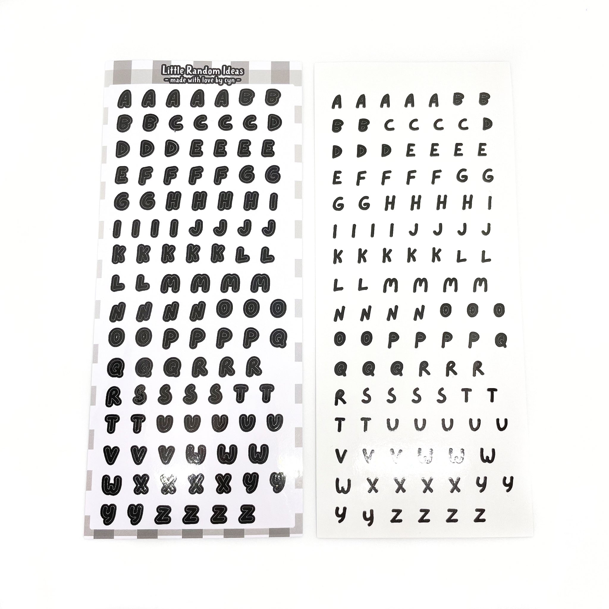 Deco Sticker Sheet - Handletters - Black