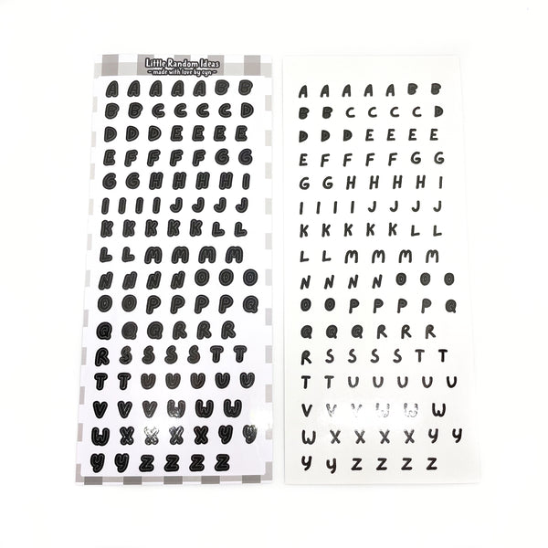Deco Sticker Sheet - Handletters - Black