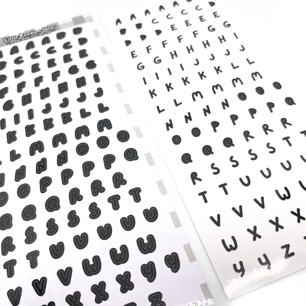 Deco Sticker Sheet - Handletters - Black