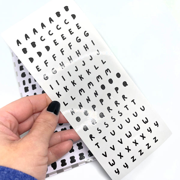 Deco Sticker Sheet - Handletters - Black
