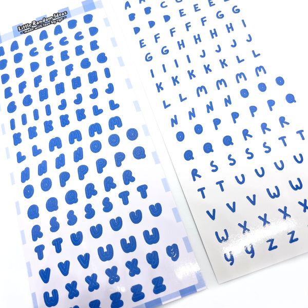 Deco Sticker Sheet - Handletters - Blue