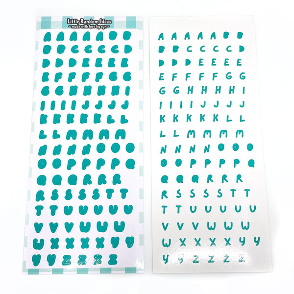 Deco Sticker Sheet - Handletters - Teal