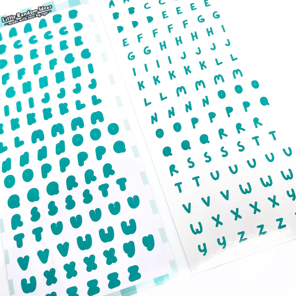 Deco Sticker Sheet - Handletters - Teal