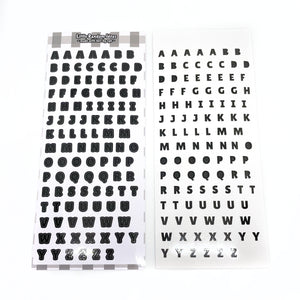 Deco Sticker Sheet - Print Letters - V1 Black