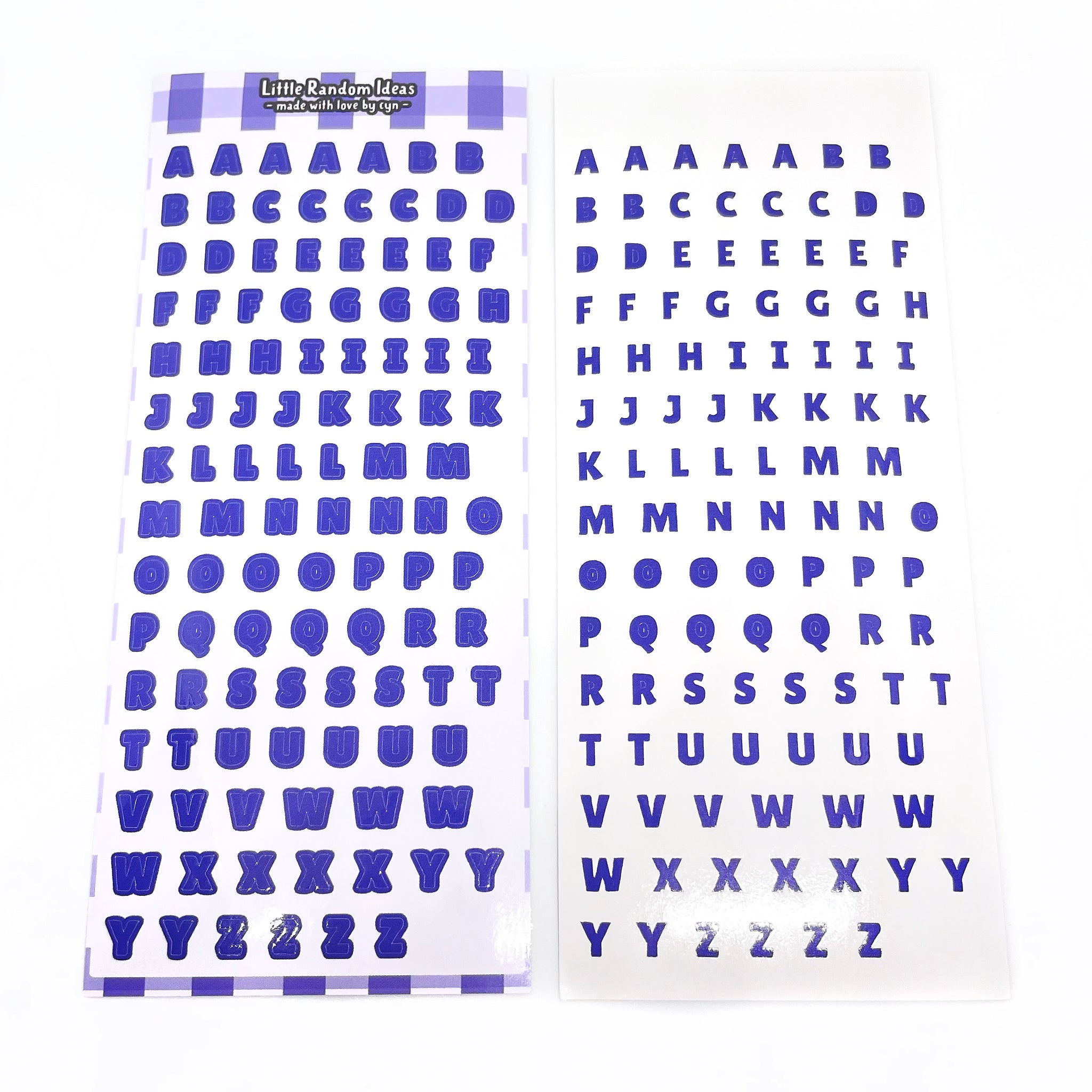 Deco Sticker Sheet - Print Letters - V1 Purple