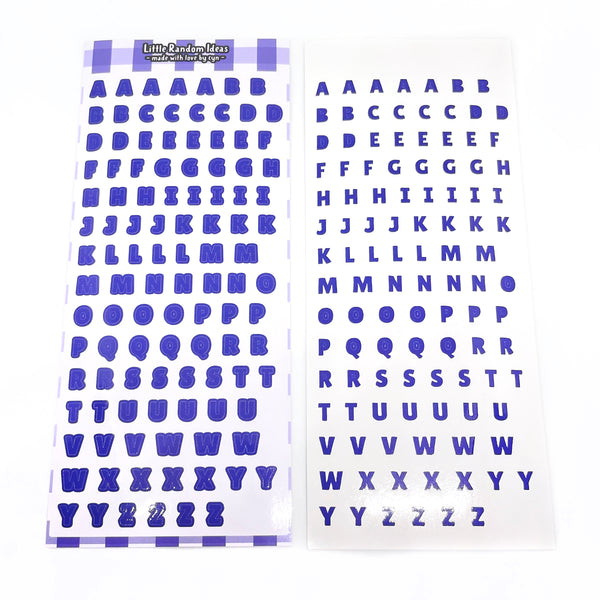 Deco Sticker Sheet - Print Letters - V1 Purple