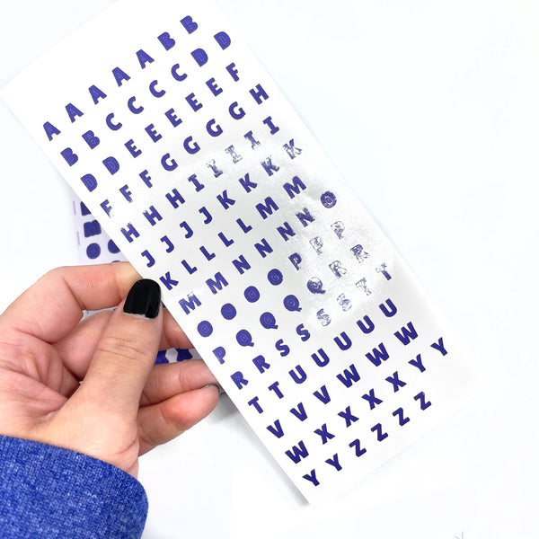 Deco Sticker Sheet - Print Letters - V1 Purple