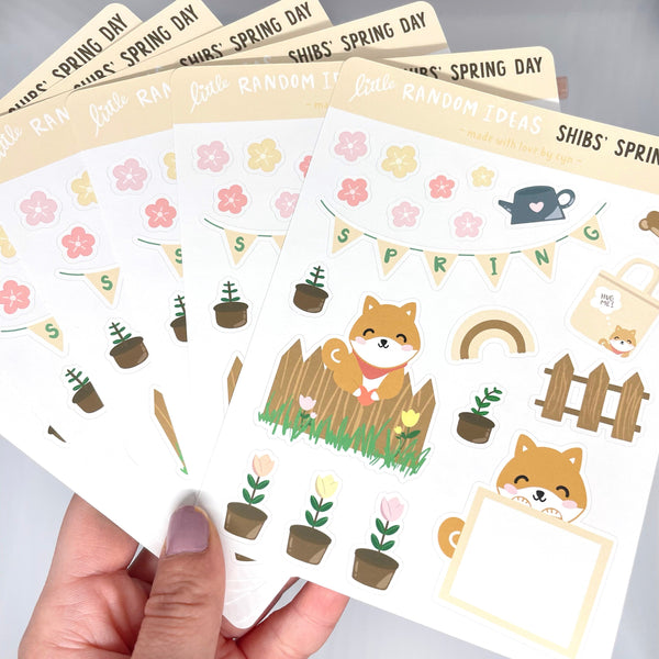 Shibs' Spring Day Adventure Sticker Sheet