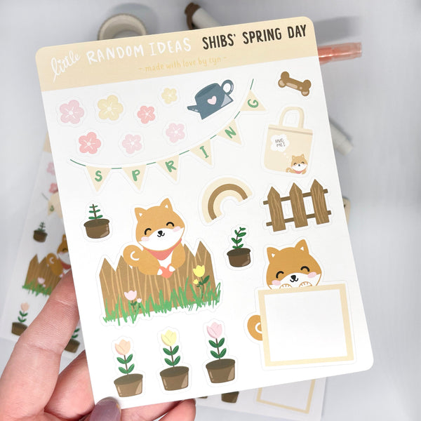 Shibs' Spring Day Adventure Sticker Sheet