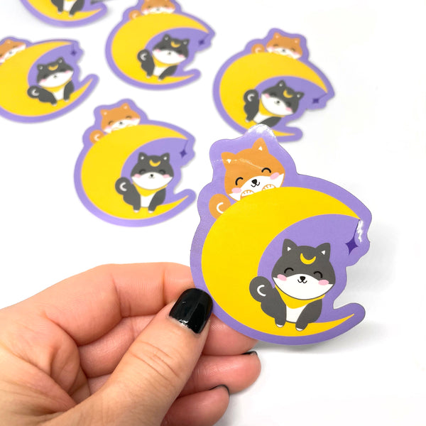 Shibs Hangs with Luna Vinyl Sticker